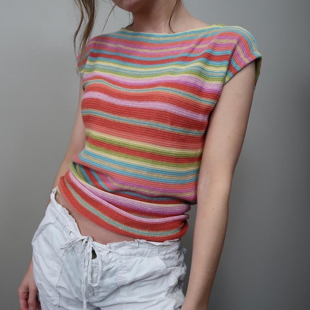 Ralph Lauren Multicolor Striped Knit Tank Top
